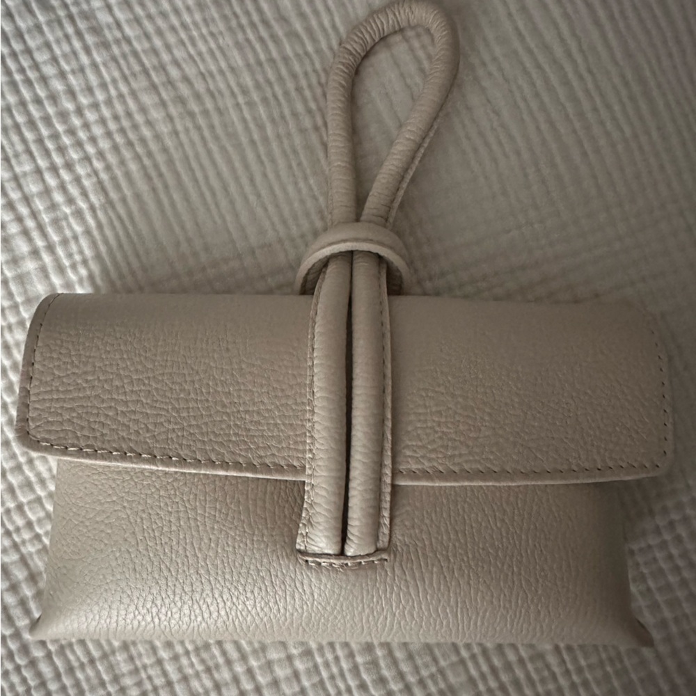 Elegant Cream Leather Clutch